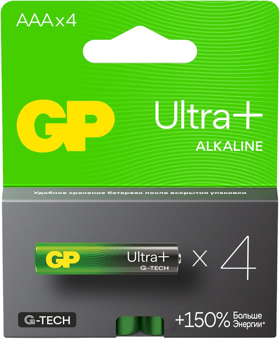 Батарейка GP Ultra Plus Alkaline G-Tech AAA/LR03 24AUPA21-2CRSB4