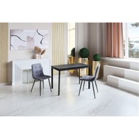 Кухонный стол Виста Аxен-2 70x110/160 (мрамор черный/муар черный)