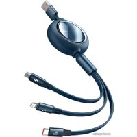 Кабель Baseus CAMLC-MJ03 USB-A - USB Type-C/microUSB/Lightning (1.2 м, синий)