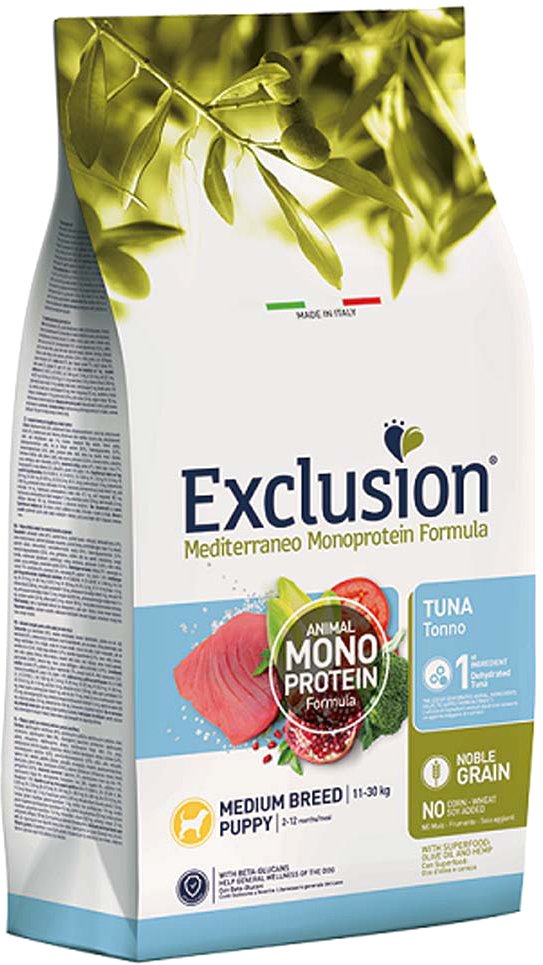 

Сухой корм для собак Exclusion Monoprotein Tuna Noble Grain щенков средних пород NGPTM12 (12 кг)