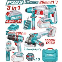  Total TOSLI241198 (шуруповерт, болгарка, перфоратор, 1 АКБ)