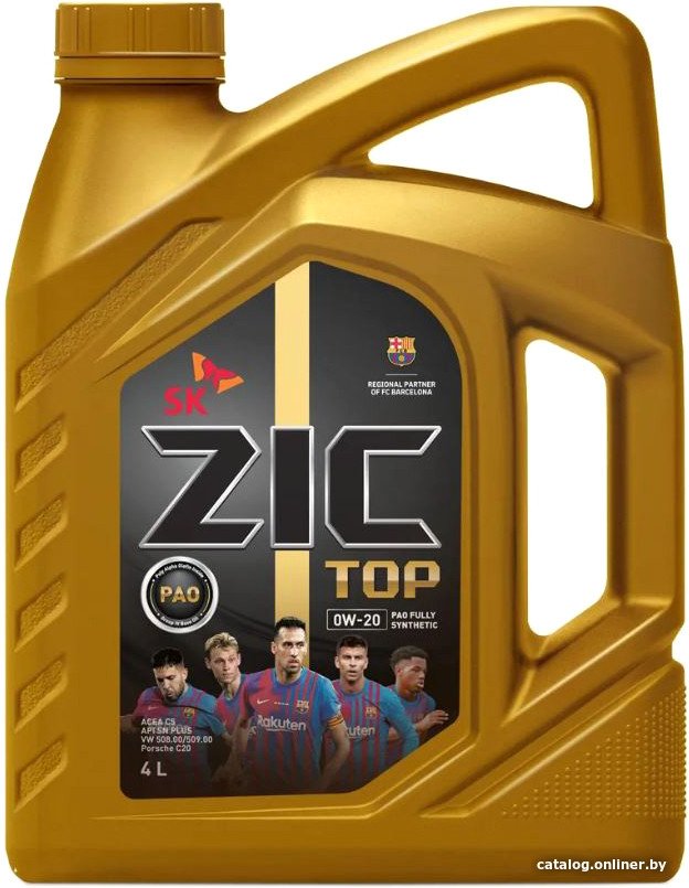Моторное масло ZIC Top 0W-20 4л