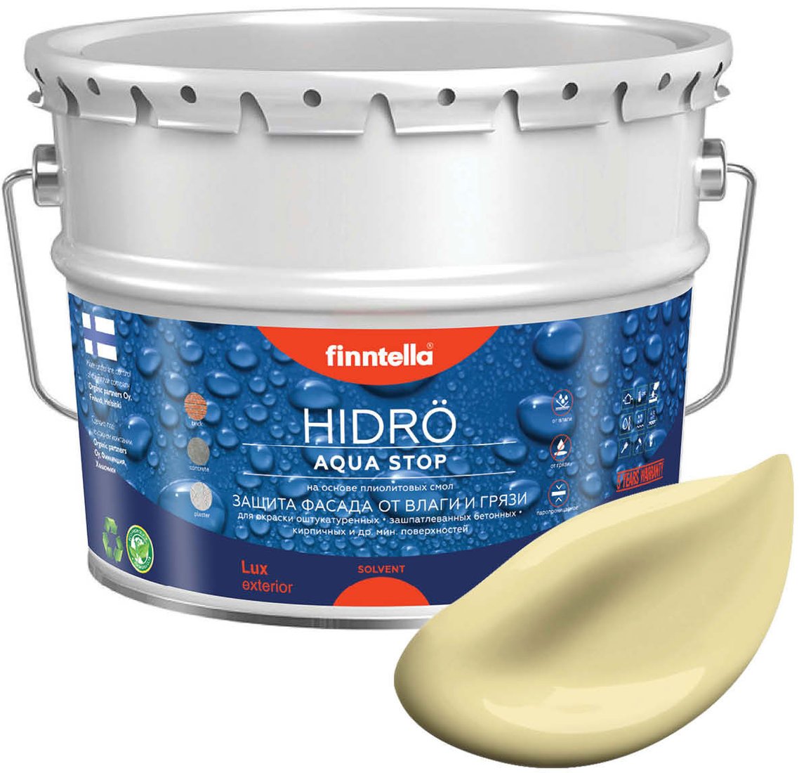 

Краска Finntella Hidro Hirssi F-14-1-9-FL118 9 л (желтый)