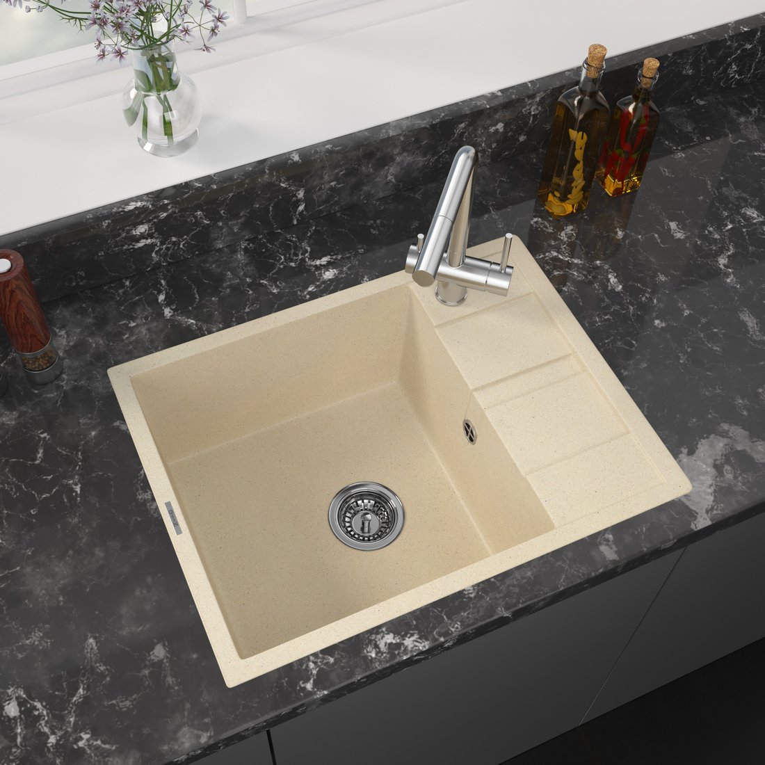 

Кухонная мойка ZorG Apollo 65 (слоновая кость)