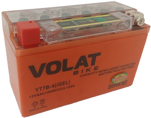 

Мотоциклетный аккумулятор VOLAT YT7B-BS iGel (8 А·ч)