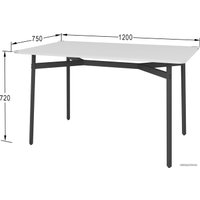 Кухонный стол Калифорния мебель Кросс 120x75 (белый)