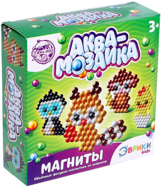 

Набор для создания поделок/игрушек Эврики Аквамозаика 3794466 (зверята)
