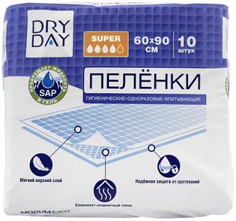 Пеленки Modum Dry Day Super 60x90 (10 шт)