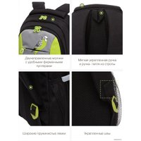 Школьный рюкзак Grizzly RD-242-4/1 (черный/салатовый)