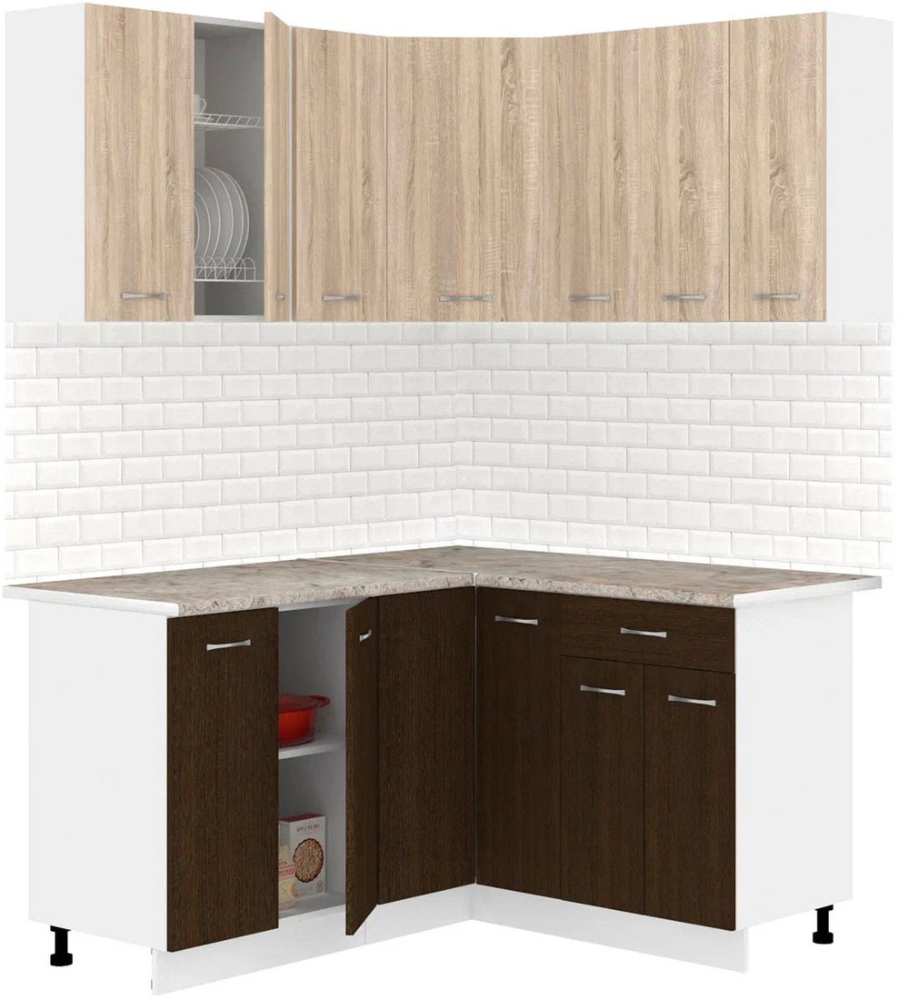 

Готовая кухня Кортекс-мебель Корнелия Лира 1.5x1.4 (дуб сонома/венге/марсель)