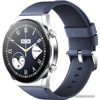 Умные часы Xiaomi Watch S1 (серебристый/синий, международная версия)