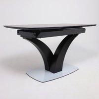 Кухонный стол Аврора Нотр Дам Moderne 1400/1800x850 (камень черный Greys Black /черный матовый)