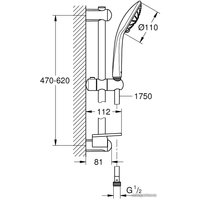 Душевой гарнитур  Grohe Euphoria 110 Massage 27243LS1 (белая луна/хром)