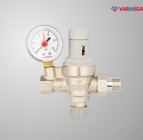 

Запорная арматура Varmega Клапан подпиточный 1/2" с манометром VM23001