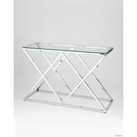 Консольный стол Stool Group Инсигния 120x40 ECST-026 (прозрачное стекло/сталь серебристый)