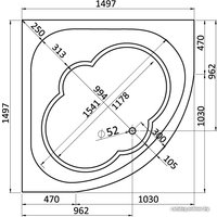 Ванна Santek Канны 150x150 (1WH111983)