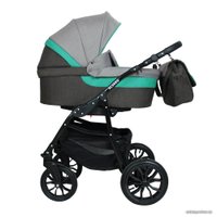 Универсальная коляска Alis Alvaro F (3 в 1, Al 02 темно-серый/светло-серый/желтая кожа)