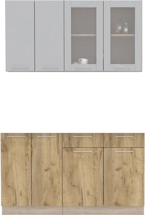 

Готовая кухня Интерлиния Мила 14-60 без столешницы (серебристый/дуб золотой)