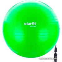 Гимнастический мяч Starfit GB-104 55 см антивзрыв + ручной насос (зеленый)