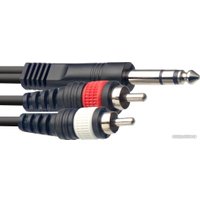 Кабель Stagg SYC3/PS2CM E 6.3 мм - 2xRCA (3 м, черный)