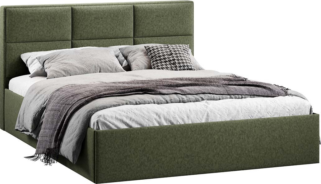 

Кровать Трия Стелла Тип 1 c ПМ и заглушиной 160x200 (микровелюр Jercy Deep Green)