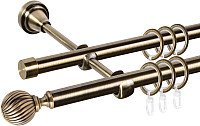 

Карниз для штор АС ФОРОС Grace D25Г/16Г + наконечники Орион (3м, антик)