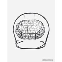 Подвесной диван M-Group Лежебока 11180305 (с серым ротангом/коричневая подушка)