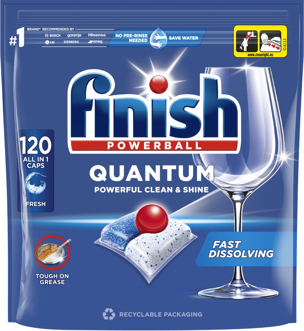

Таблетки для посудомоечной машины Finish Powerball Quantum All in 1 (120 шт)
