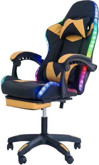 

Игровое (геймерское) кресло AR GAMING AR 005 (с LED подсветкой, черный/желтый)