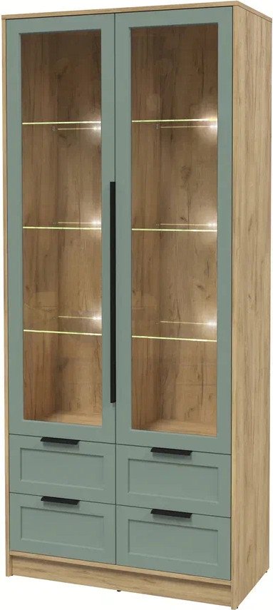 

Шкаф-витрина Интерлиния Концепт Тренд КТ-ШВ2 с подсветкой (дуб золотой/мята)