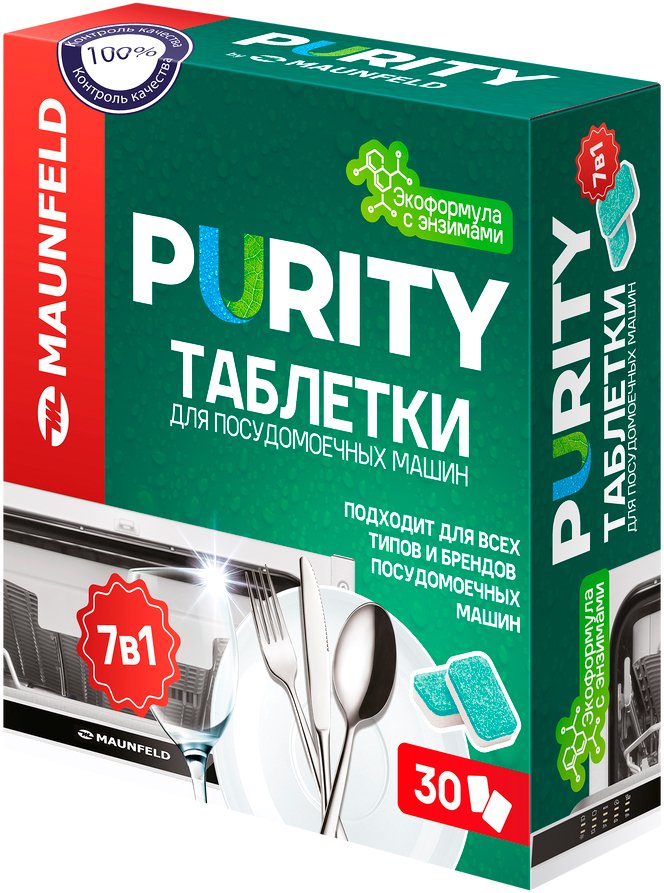 

Таблетки для посудомоечной машины MAUNFELD Purity ECO all in 1 MDT30EC (30 шт)