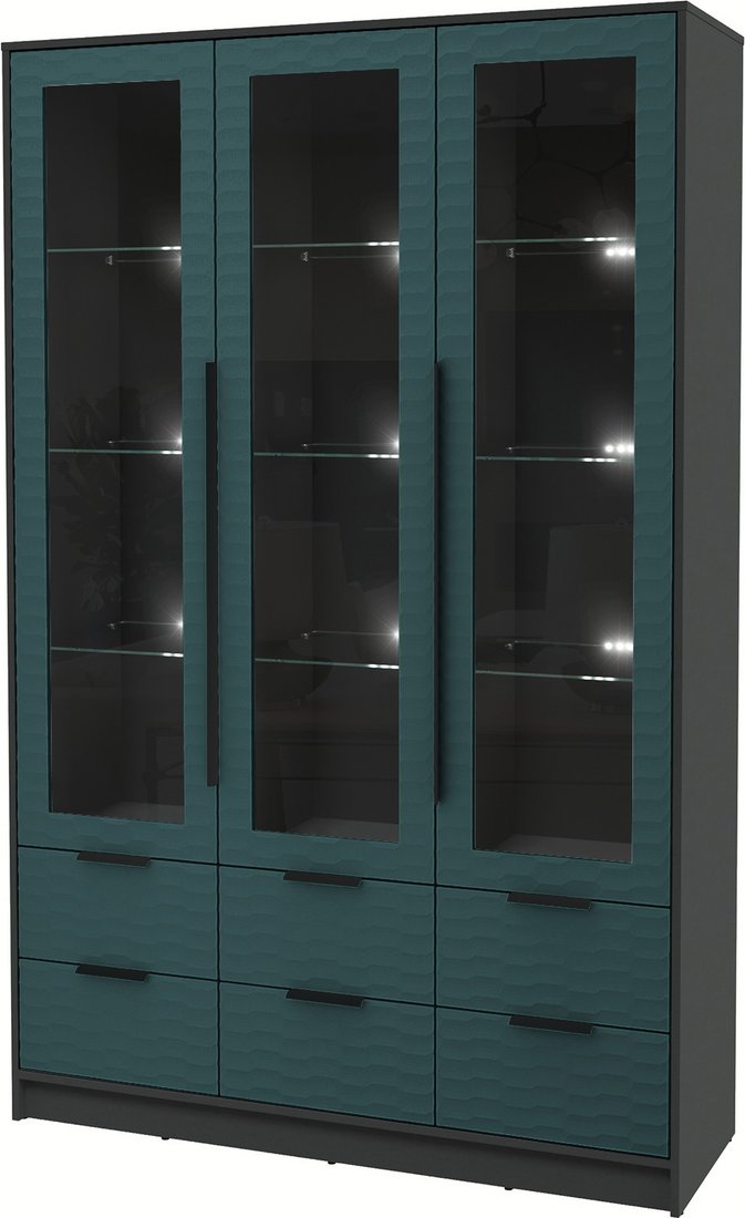 

Шкаф-витрина Интерлиния Концепт Зодиак КТ-ШВ3 с подсветкой (антрацит/верде)
