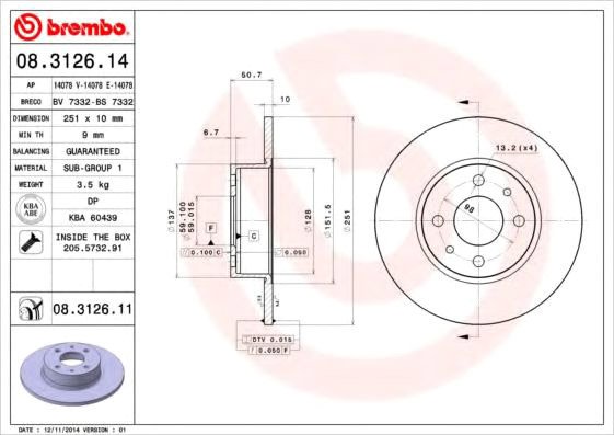 

Brembo 08312614