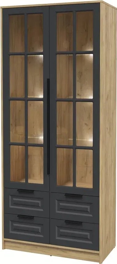 

Шкаф-витрина Интерлиния Концепт КТ-ШВ2 с подсветкой Деко (дуб золотой/пепел)