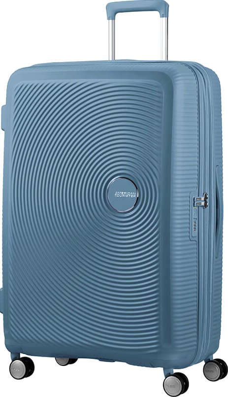 

Чемодан-спиннер American Tourister SoundBox Stone Blue 77 см