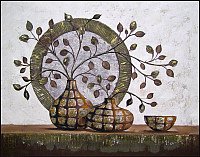 Картина Декарт Абстракция с ветками в вазе 8Л0496 (в раме)