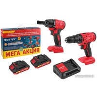  Wortex 1329368 (гайковерт, шуруповерт, 2 АКБ)