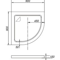 Душевой поддон WeltWasser WFR 90/15 90x90