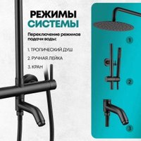 Душевая система  Grocenberg GB7099 (черный матовый)
