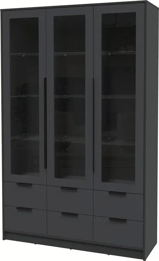 

Шкаф-витрина Интерлиния Концепт КТ-ШВ3 Глосс (антрацит/пепел)