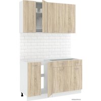 Готовая кухня Кортекс-мебель Корнелия Лира-лайт км.02464 1.4 м без столешницы (дуб сонома/дуб сонома)