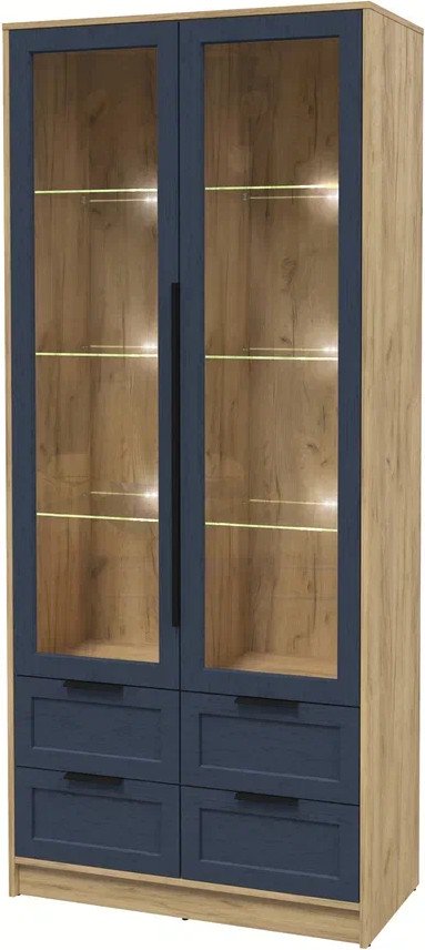 

Шкаф-витрина Интерлиния Концепт Тренд КТ-ШВ2 с подсветкой (дуб золотой/дуб королевский)