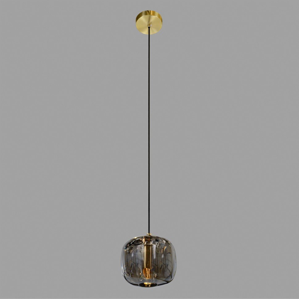 

Подвесная люстра Belfast Pansy 6214-1 BR GR (латунь/стекло/серый)