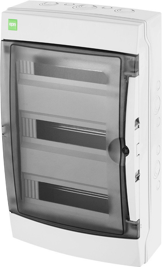 

Бокс пластиковый Elektro-Plast GALANT 3x12M, N 2x 8x16+6x10mm2, PE 4x 2x16+12x10mm2, дымчатая пласт. дверь, светло-серый RAL7035, 563x323x160mm, IP65