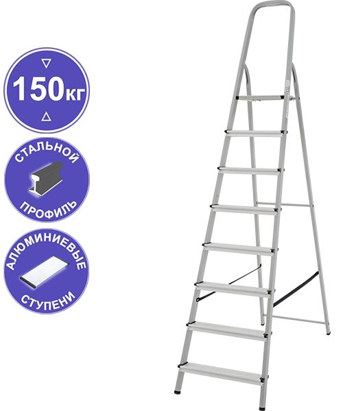 

Лестница-стремянка Новая высота NV 113 комбинированная 8 ступеней