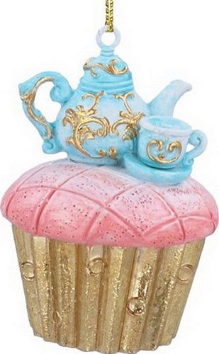 Елочная игрушка Gisela Graham Fairy Tales Пирожное с чайником 16383_2
