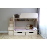 Двухъярусная кровать Красная звезда Р443 Капризун 6 180x80 (дуб млечный)