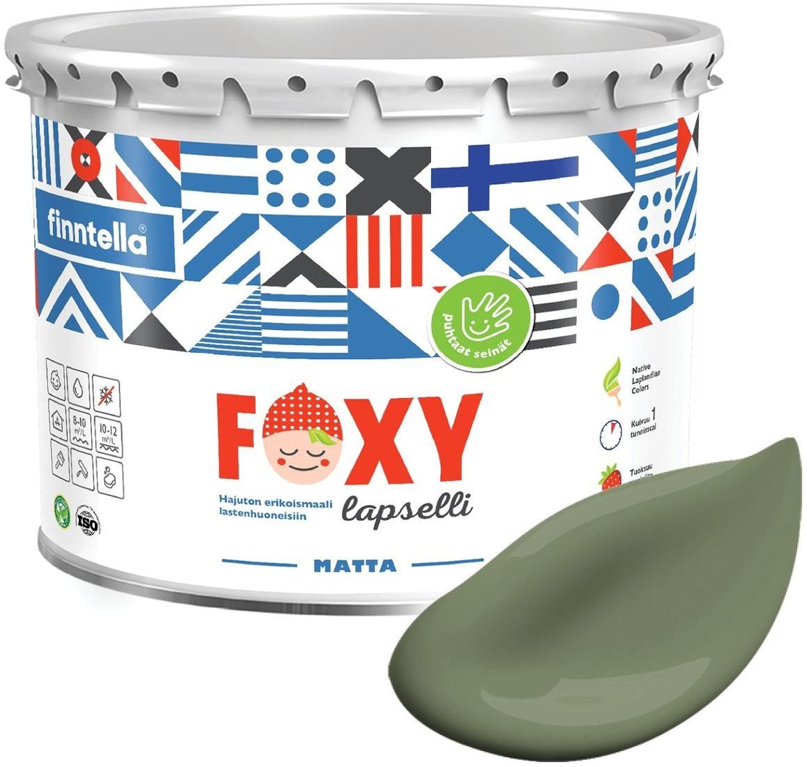

Краска Finntella Foxy Lapselli Matte Puisto F-50-1-3-FL268 2.7 л (зеленый)