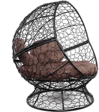 Кресло M-Group Апельсин 11520405 (черный ротанг/коричневая подушка)