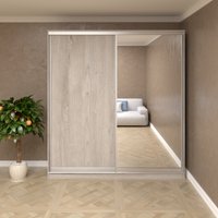 Шкаф-купе Кортекс-мебель Сенатор ШК12-45 Классика ДСП с зеркалом (дуб монтерей)